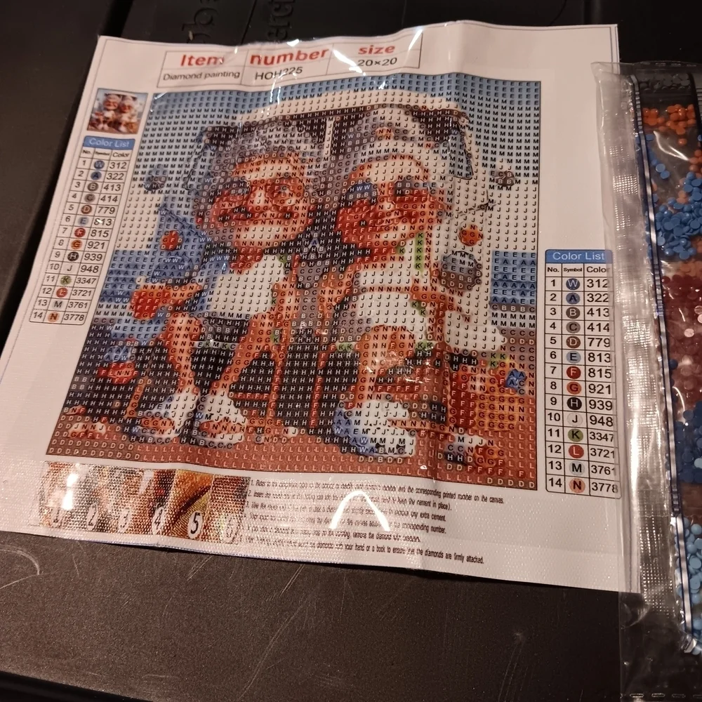 Colorful Couple Golf Cartoon Diamond Painting Kit 20x20